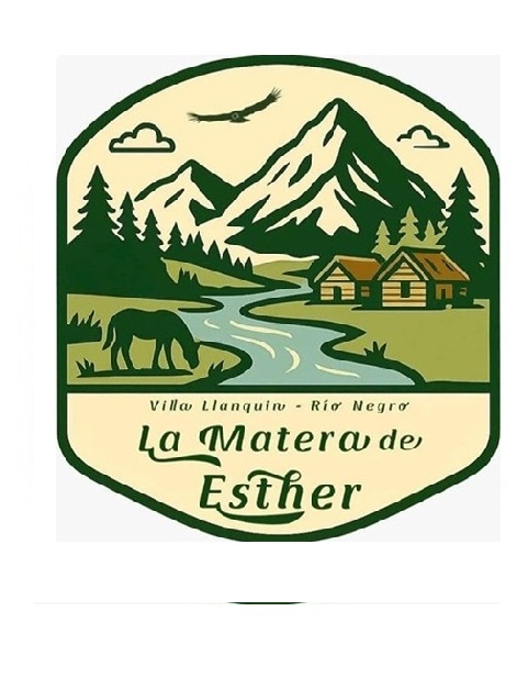 Esther Toro recibiendo visitantes en su matera junto al Limay